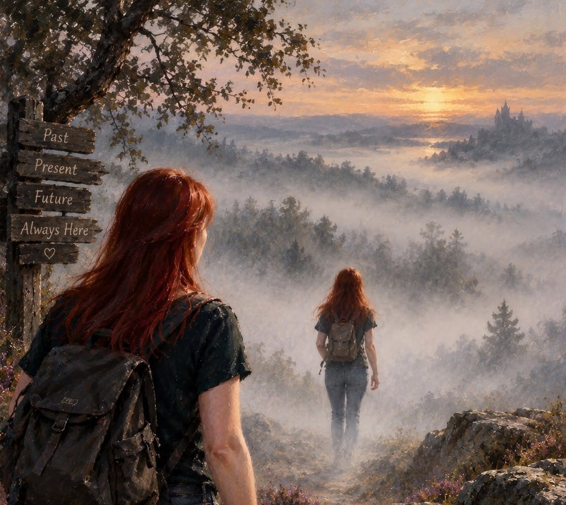 Originele illustratie bij My soul is searching in the mist of the memories
